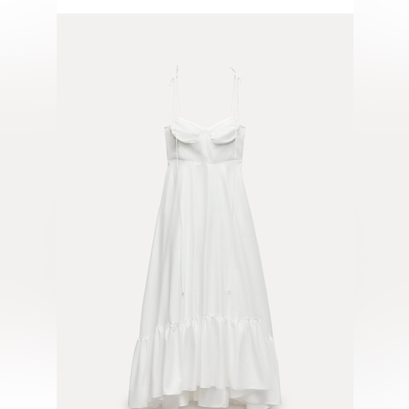 New Zara ZW Collection Ruffled Poplin Viral Dress - Picture 5 of 7
